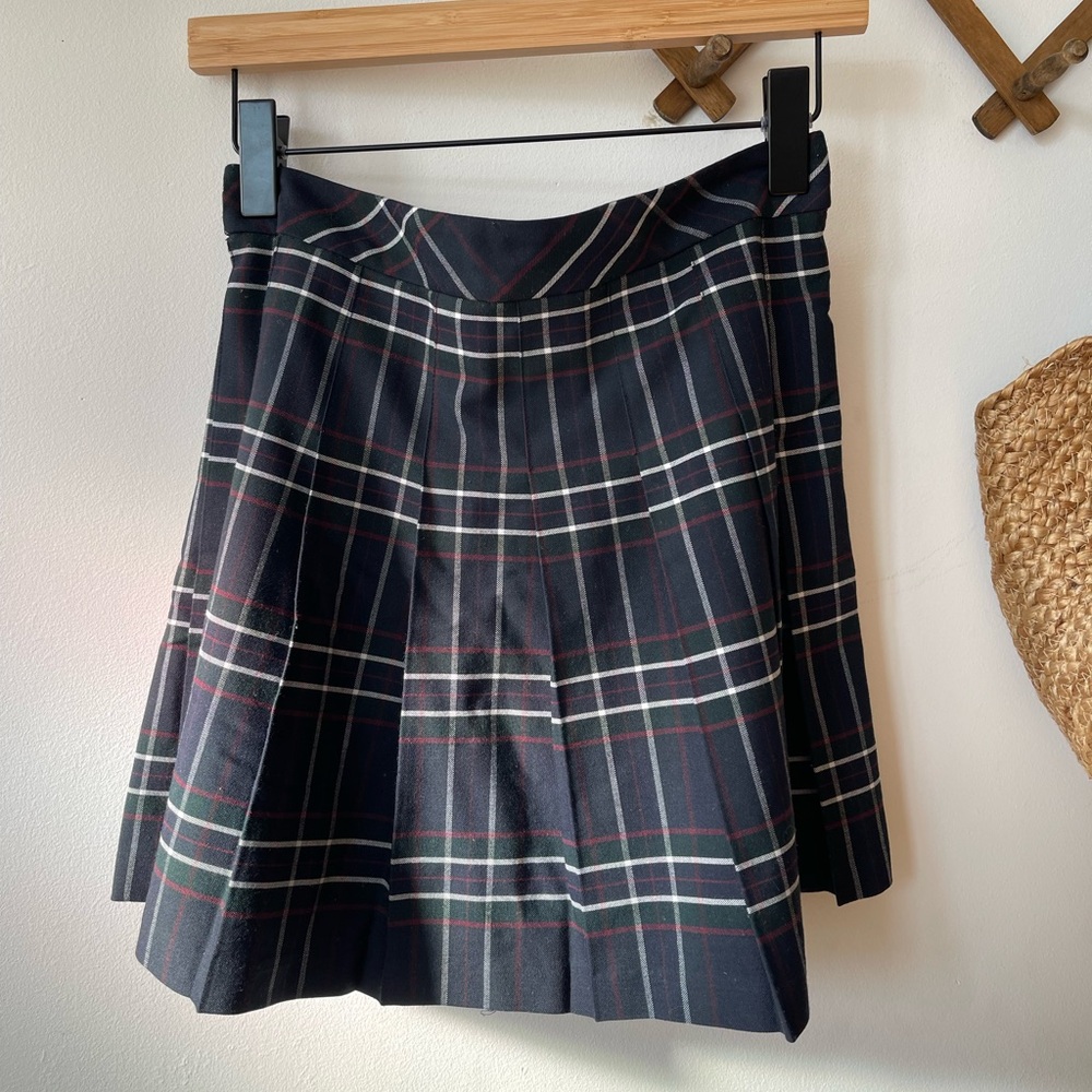 Marine plaid mini skirt